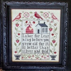 Labor for learning cross stitch pattern - Plum Street Samplers
